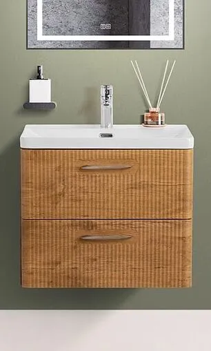 Тумба-умывальник подвесная BelBagno DUE 60 Rovere Nature DUE-600-2C-SO-RN-P+BB-8076-3-60