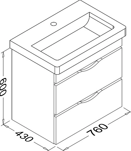Тумба-умывальник подвесная ISVEA Neo 80 белый 21NGS311080E Тумба-умывальник подвесная ISVEA Neo 80 белый 21NGS311080E