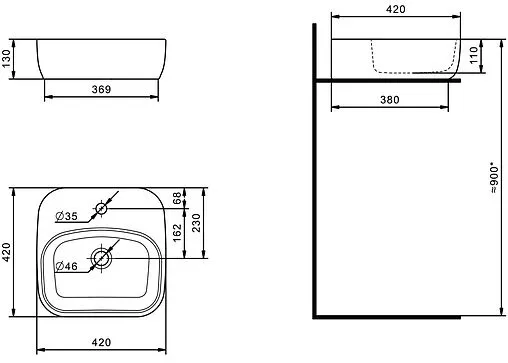 Тумба-умывальник подвесная Aquaton Либерти 75 дуб эльвезия 1A2795K4LY010