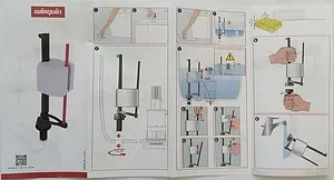 Комплект арматуры для бачка двухрежимный ½&quot; пластик нижний Wirquin ONE 10975008, 4