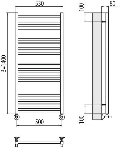 Полотенцесушитель водяной лесенка Terminus Сицилия П22 500х1400 полированная сталь 4670078530820