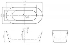 Ванна акриловая отдельностоящая BelBagno 177x80 BB306-1775 Ванна акриловая отдельностоящая BelBagno 177x80 BB306-1775, 2