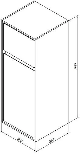 Шкаф-пенал подвесной Aquanet Милан 35 R чёрный глянец 00306376