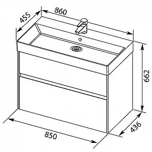 Тумба под умывальник Aquanet Бруклин 85 белый 00203960, 2