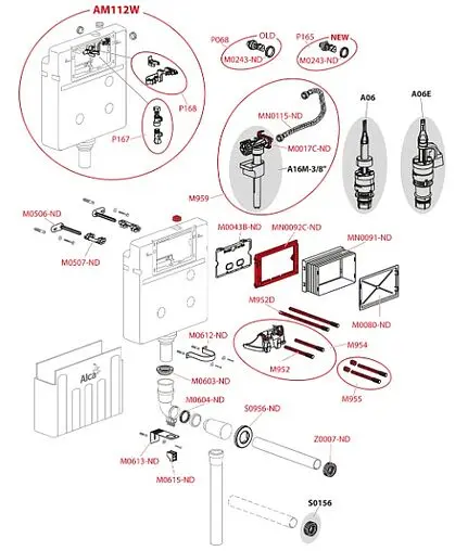 Смывной бачок скрытого монтажа AlcaPlast Basicmodul AM112-0001