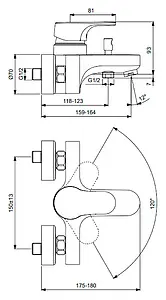 Смеситель для ванны Vidima One хром BA086AA, 2