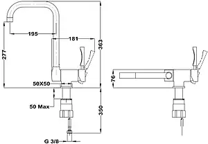 Смеситель для кухни для установки перед окном Teka MTP 984 хром 116030000, 2