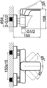 Смеситель для душа D&K Berlin Kunste оранжевый/хром DA1433113 Смеситель для душа D&K Berlin Kunste оранжевый/хром DA1433113, 2