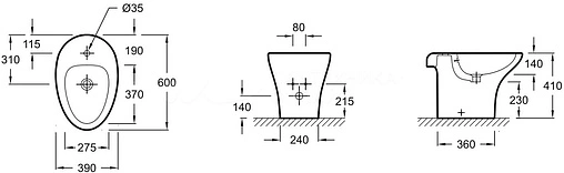 Биде напольное Jacob Delafon Nouvelle Vague белый EBD0002-00
