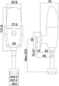 Автоматический кран для писсуара SMARTsant хром глянцевый SM094006AA Автоматический кран для писсуара SMARTsant хром глянцевый SM094006AA, 2