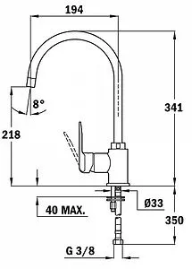 Смеситель для кухни Teka IN 995 белая эмаль/хром 53995120FW, 2