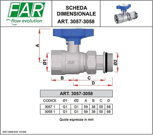 Кран шаровый с американкой (под термометр) 1&quot;в x 1&quot;н красный Far FS 3058 1R