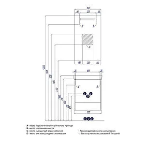 Тумба-умывальник напольная Aquaton Йорк 55 белый/дуб сонома 1A1705K1YOAD0 Тумба-умывальник напольная Aquaton Йорк 55 белый/дуб сонома 1A1705K1YOAD0, 2