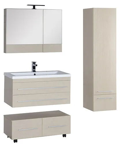 Шкаф-зеркало Aquanet Нота 90 L светлый дуб 00158858 Шкаф-зеркало Aquanet Нота 90 L светлый дуб 00158858