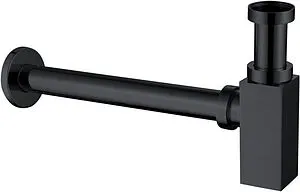 Сифон бутылочный для раковины Abber RECHTECK чёрный матовый AF0031B Сифон бутылочный для раковины Abber RECHTECK чёрный матовый AF0031B, 1