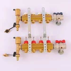 Группа коллекторная без расходомеров 4 отвода 1&quot;в/в x ¾&quot;ек Tiemme 3870012, 5