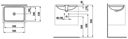 Раковина Laufen Pro 55 белый 8.1196.3.000.109.1