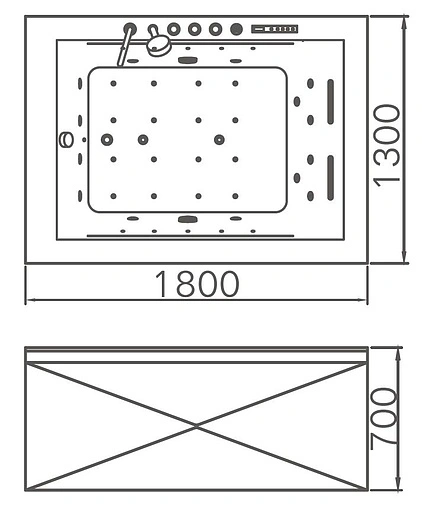 Ванна акриловая с гидромассажем Gemy 180x130 G9259