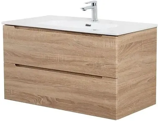 Тумба-умывальник подвесная BelBagno ETNA 100 Rovere Bianco ETNA-1000-2C-SO-WO-P+ Тумба-умывальник подвесная BelBagno ETNA 100 Rovere Bianco ETNA-1000-2C-SO-WO-P+