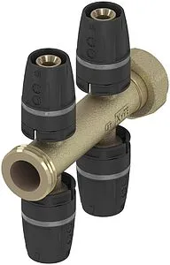 Коллектор распределительный проходной 4 отвода ¾"нг/н x 16мм TECElogo 8730018 Коллектор распределительный проходной 4 отвода ¾"нг/н x 16мм TECElogo 8730018, 1