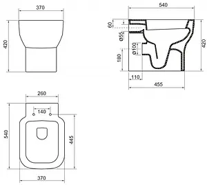 Унитаз приставной BelBagno Vaso белый BB127CB, 2