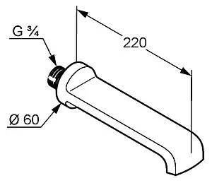 Излив для скрытого монтажа Kludi JOOP! хром 5550305 Излив для скрытого монтажа Kludi JOOP! хром 5550305, 2
