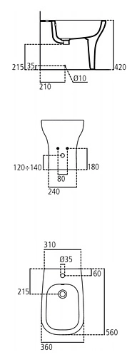Биде напольное Ideal Standard Active белый T501201