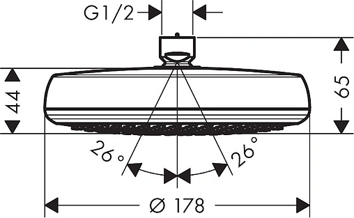 Лейка верхнего душа Hansgrohe Crometta 160 1jet хром 26577000