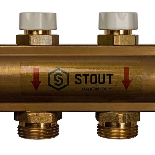 Группа коллекторная без расходомеров 8 отводов 1"в/в x ¾"ек Stout SMB 0468 000008