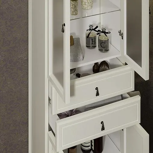 Шкаф-пенал напольный двухстворчатый Opadiris Риспекто 60 слоновая кость 00-00005842