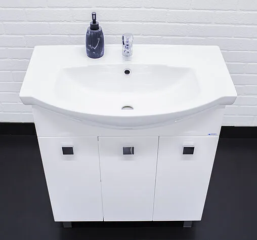 Тумба-умывальник напольный Айсберг Мега 75 белый DM4601T+4620008197371