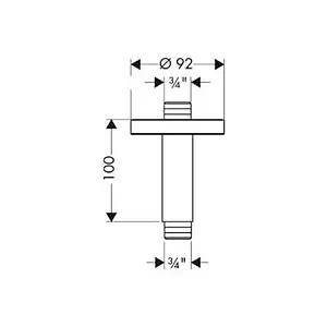 Держатель верхнего душа на потолок Hansgrohe хром 27418000, 2