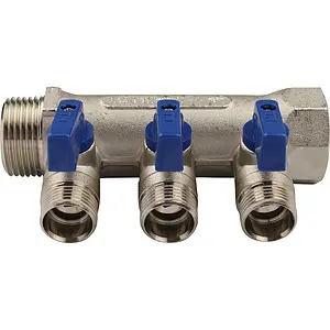 Коллектор запорный проходной 3 отвода 1"в/н x ½"к Tiemme NINO 1820007 Коллектор запорный проходной 3 отвода 1"в/н x ½"к Tiemme NINO 1820007, 2