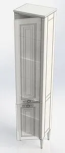 Шкаф-пенал напольный Aquanet Паола чёрный/серебро 181771 Шкаф-пенал напольный Aquanet Паола чёрный/серебро 181771, 3