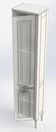 Шкаф-пенал напольный Aquanet Паола чёрный/серебро 181771