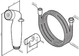Гигиенический душ с держателем Am.Pm хром F0202032, 2