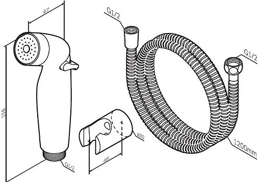 Гигиенический душ с держателем Am.Pm хром F0202032