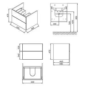 Тумба-умывальник подвесная Ravak SD Rosa II 60 белый X000000924+XJ201160000 Тумба-умывальник подвесная Ravak SD Rosa II 60 белый X000000924+XJ201160000, 2