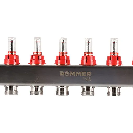 Группа коллекторная с расходомерами 12 отводов 1&quot;в/в x ¾&quot;ек Rommer RMS-1200-000012