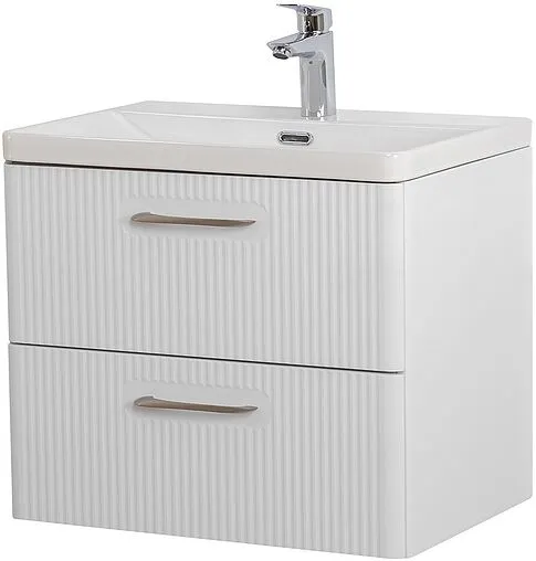 Тумба-умывальник подвесная BelBagno DUE 60 Белый металлик DUE-600-2C-SO-BM-P+BB-8076-3-60