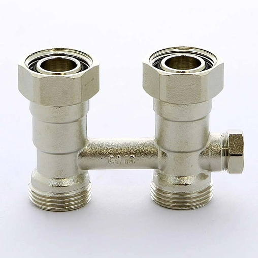 Узел нижнего подключения радиатора с байпасом прямой ¾&quot;ек x ¾&quot;ек Tiemme 3390007