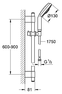 Душевая стойка Grohe Rainshower Cosmopolitan 130 хром 28762001 Душевая стойка Grohe Rainshower Cosmopolitan 130 хром 28762001, 2