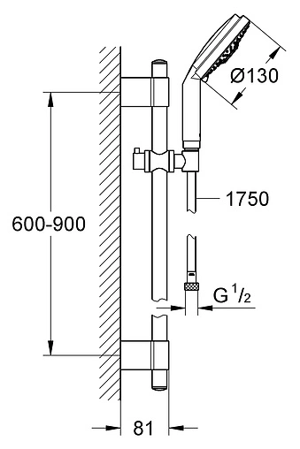 Душевая стойка Grohe Rainshower Cosmopolitan 130 хром 28762001