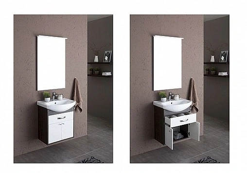 Тумба под умывальник Aquanet Грейс 60 белый/дуб кантербери 00198374