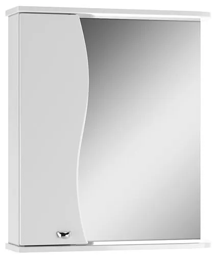 Шкаф-зеркало Айсберг Волна 60 L белый DA1046HZ