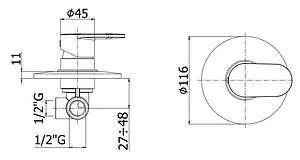 Смеситель для душа скрытого монтажа Paffoni Candy хром CA010CR, 2