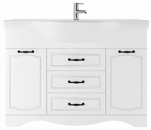 Тумба-умывальник напольная Домино Rich 120 белое дерево DR6005T+4640021060957