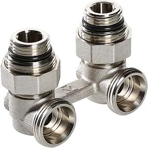 Узел нижнего подключения радиатора угловой ¾"ек x ¾"ек (½"н) Valtec VT.345.KNA.E04 Узел нижнего подключения радиатора угловой ¾"ек x ¾"ек (½"н) Valtec VT.345.KNA.E04, 1