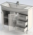 Тумба-умывальник напольная Aquanet Моника 105 белый 00186772+00184263