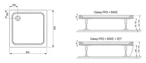 Поддон для душа Ravak Perseus Pro-80 Chrome XA044401010 Поддон для душа Ravak Perseus Pro-80 Chrome XA044401010, 4